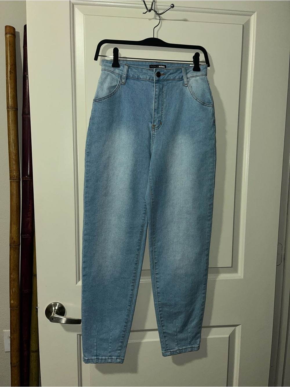 Fashion Nova High-Rise Light Blue Mom Jeans